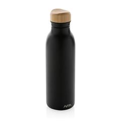 Vue Bouteille d'eau 600ml en acier Avira Alcor RCS de couleur noir| Krokrodeal