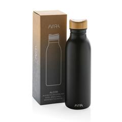 Vue Bouteille d'eau 600ml en acier Avira Alcor RCS de couleur noir| Krokrodeal