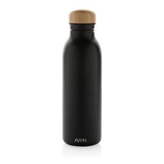 Vue Bouteille d'eau 600ml en acier Avira Alcor RCS de couleur noir| Krokrodeal