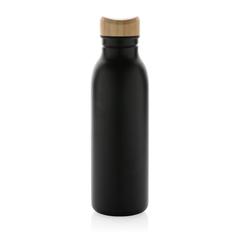 Vue Bouteille d'eau 600ml en acier Avira Alcor RCS de couleur noir| Krokrodeal