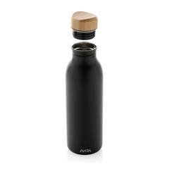 Vue Bouteille d'eau 600ml en acier Avira Alcor RCS de couleur noir| Krokrodeal