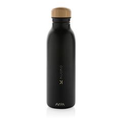 Vue Bouteille d'eau 600ml en acier Avira Alcor RCS de couleur noir| Krokrodeal