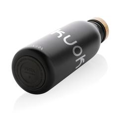 Vue Bouteille d'eau 600ml en acier Avira Alcor RCS de couleur noir| Krokrodeal