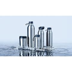 Vue Bouteille isotherme 500ml Avira Avior en acier recyclé RCS de couleur gris| Krokrodeal