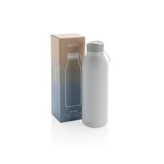 Vue Bouteille isotherme 500ml Avira Avior en acier recyclé RCS de couleur blanc| Krokrodeal