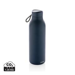 Vue Bouteille isotherme 500ml Avira Avior en acier recyclé RCS de couleur bleu| Krokrodeal