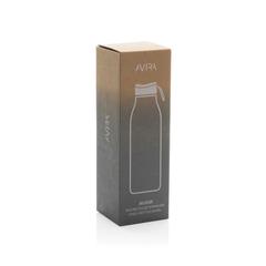 Vue Bouteille isotherme 500ml Avira Avior en acier recyclé RCS de couleur bleu| Krokrodeal