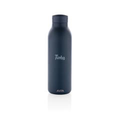 Vue Bouteille isotherme 500ml Avira Avior en acier recyclé RCS de couleur bleu| Krokrodeal
