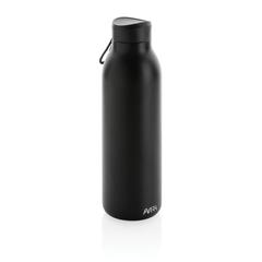 Vue Bouteille isotherme 500ml Avira Avior en acier recyclé RCS de couleur noir| Krokrodeal