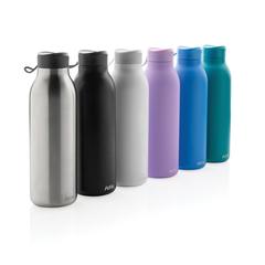 Vue Bouteille isotherme 500ml Avira Avior en acier recyclé RCS de couleur noir| Krokrodeal