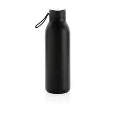 Vue Bouteille isotherme 500ml Avira Avior en acier recyclé RCS de couleur noir| Krokrodeal