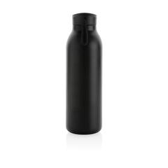 Vue Bouteille isotherme 500ml Avira Avior en acier recyclé RCS de couleur noir| Krokrodeal