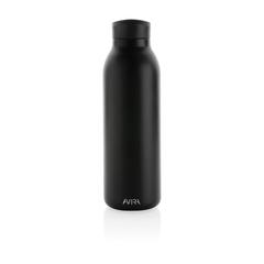 Vue Bouteille isotherme 500ml Avira Avior en acier recyclé RCS de couleur noir| Krokrodeal