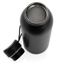 Vue Bouteille isotherme 500ml Avira Avior en acier recyclé RCS de couleur noir| Krokrodeal