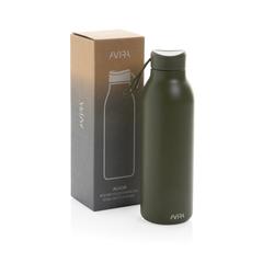 Vue Bouteille isotherme 500ml Avira Avior en acier recyclé RCS de couleur vert| Krokrodeal