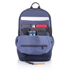 Vue Sac à dos antivol Bobby Soft de couleur bleu| Krokrodeal