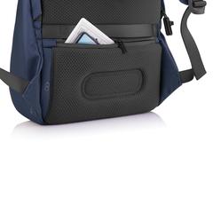 Vue Sac à dos antivol Bobby Soft de couleur bleu| Krokrodeal