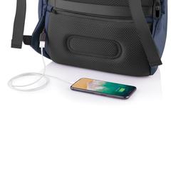 Vue Sac à dos antivol Bobby Soft de couleur bleu| Krokrodeal