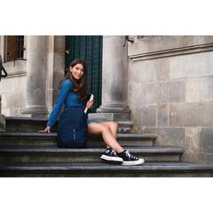 Vue Sac à dos antivol Bobby Soft de couleur bleu| Krokrodeal