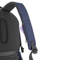 Vue Sac à dos antivol Bobby Soft de couleur bleu| Krokrodeal
