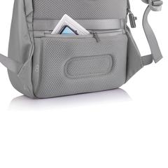 Vue Sac à dos antivol Bobby Soft de couleur gris| Krokrodeal