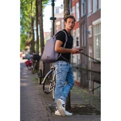 Vue Sac à dos antivol Bobby Soft de couleur gris| Krokrodeal