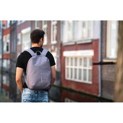 Vue Sac à dos antivol Bobby Soft de couleur gris| Krokrodeal