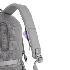 Vue Sac à dos antivol Bobby Soft de couleur gris| Krokrodeal