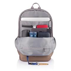 Vue Sac à dos antivol Bobby Soft de couleur marron| Krokrodeal