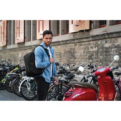 Vue Sac à dos antivol Bobby Soft de couleur noir| Krokrodeal