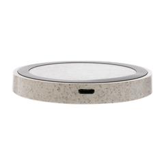 Vue Chargeur sans fil rond en fibre de paille de 5W de couleur vert| Krokrodeal