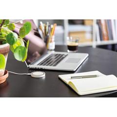 Vue Chargeur sans fil rond en fibre de paille de 5W de couleur vert| Krokrodeal
