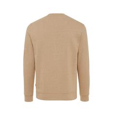 Vue Pull à col rond en coton recyclé non teinté Iqoniq Denali de couleur marron| Krokrodeal