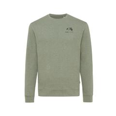 Vue Pull à col rond en coton recyclé non teinté Iqoniq Denali de couleur vert| Krokrodeal