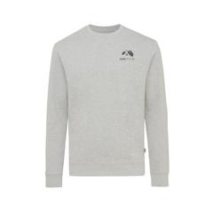 Vue Pull à col rond en coton recyclé non teinté Iqoniq Denali de couleur gris| Krokrodeal