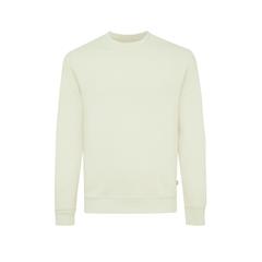 Vue Pull à col rond en coton recyclé non teinté Iqoniq Denali de couleur beige| Krokrodeal