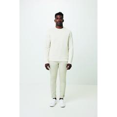 Vue Pull à col rond en coton recyclé non teinté Iqoniq Denali de couleur beige| Krokrodeal