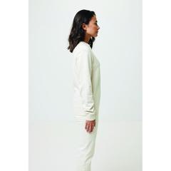 Vue Pull à col rond en coton recyclé non teinté Iqoniq Denali de couleur beige| Krokrodeal