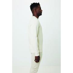 Vue Pull à col rond en coton recyclé non teinté Iqoniq Denali de couleur beige| Krokrodeal