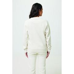 Vue Pull à col rond en coton recyclé non teinté Iqoniq Denali de couleur beige| Krokrodeal