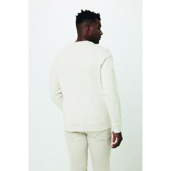 Vue Pull à col rond en coton recyclé non teinté Iqoniq Denali de couleur beige| Krokrodeal