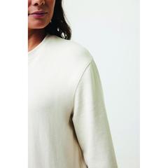 Vue Pull à col rond en coton recyclé non teinté Iqoniq Denali de couleur beige| Krokrodeal