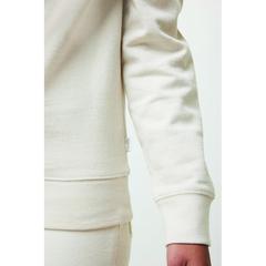 Vue Pull à col rond en coton recyclé non teinté Iqoniq Denali de couleur beige| Krokrodeal