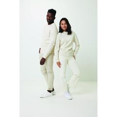 Vue Pull à col rond en coton recyclé non teinté Iqoniq Denali de couleur beige| Krokrodeal
