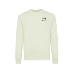 Vue Pull à col rond en coton recyclé non teinté Iqoniq Denali de couleur beige| Krokrodeal