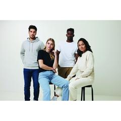Vue Pull à col rond en coton recyclé non teinté Iqoniq Denali de couleur beige| Krokrodeal