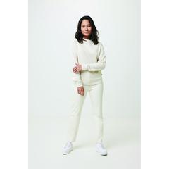 Vue Pull à col rond en coton recyclé non teinté Iqoniq Denali de couleur beige| Krokrodeal