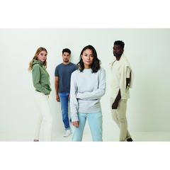 Vue Pull à col rond en coton recyclé non teinté Iqoniq Denali de couleur beige| Krokrodeal