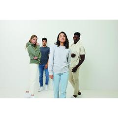 Vue Pull à col rond en coton recyclé non teinté Iqoniq Denali de couleur beige| Krokrodeal