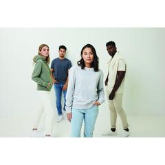 Vue Pull à col rond en coton recyclé non teinté Iqoniq Denali de couleur beige| Krokrodeal